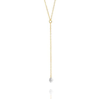 Collier Y-Pure Diamond, or jaune 18 carats