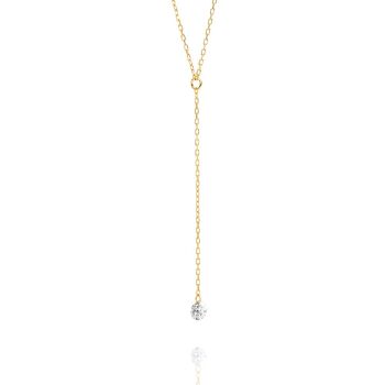 Collier Y-Pure Diamond, or jaune 18 carats 1