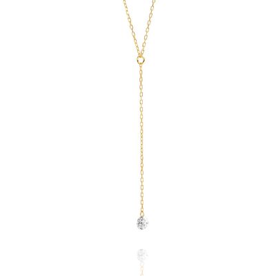 Necklace Y-Pure Diamond, 18K yellow gold