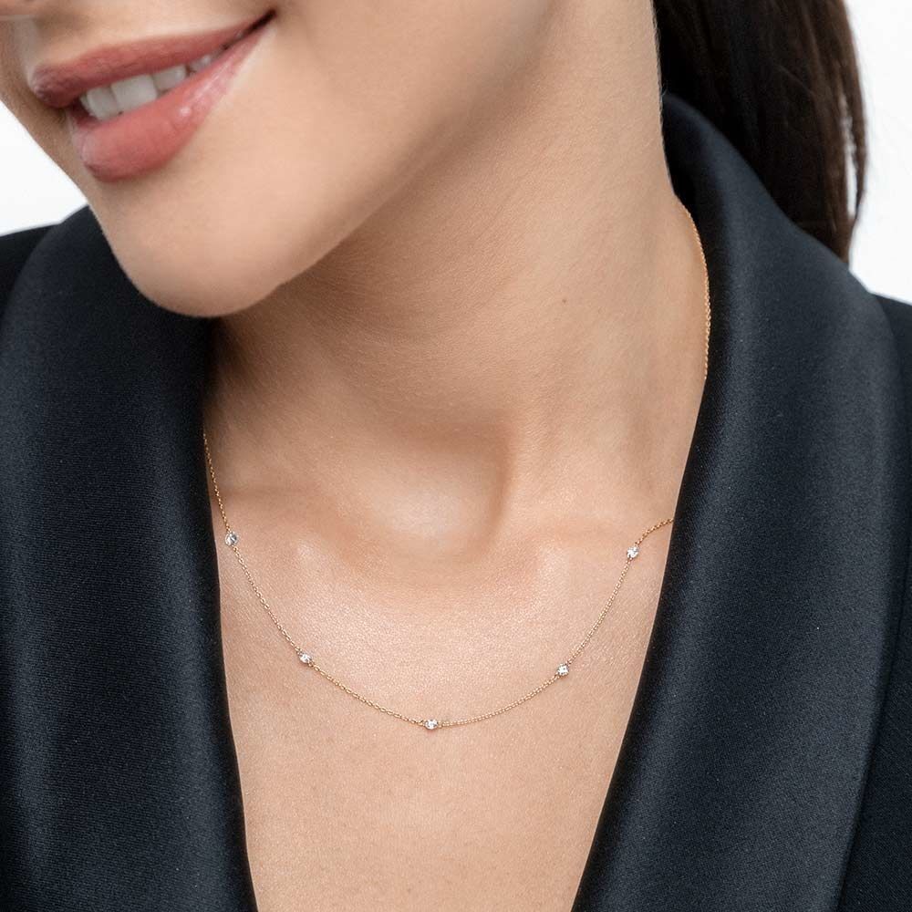 Necklace Pure Quintruple Diamond, 18K yellow gold