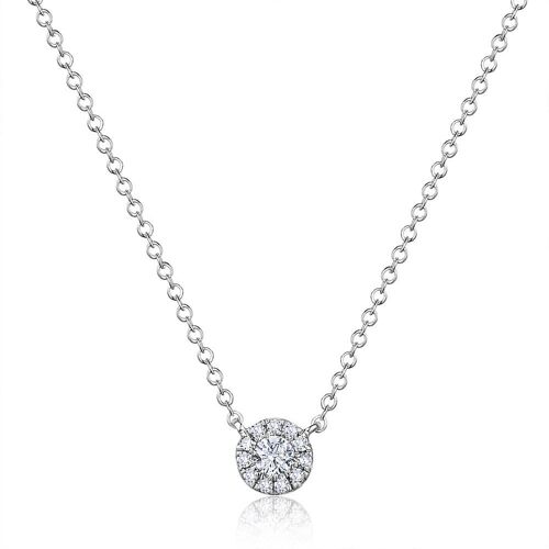 Halskette Pavé II mit Diamanten, 18 K Weissgold