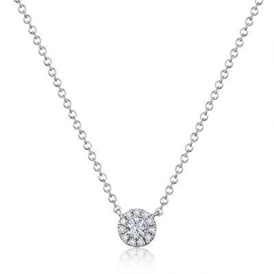 Necklace Pavé II with diamonds, 18K white gold