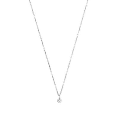 Collier diamant pur, or blanc 18 carats