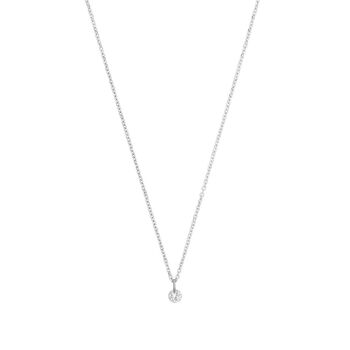 Collier diamant pur, or blanc 18 carats 1