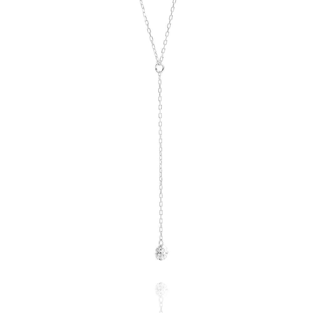 Halskette Y-Pure Diamant, 18K Weißgold