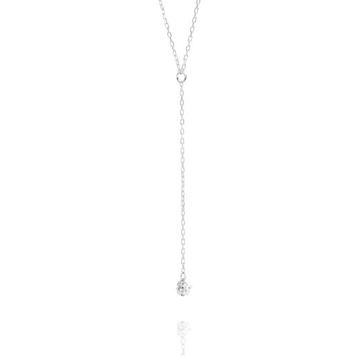 Halskette Y-Pure Diamant, 18K Weißgold
