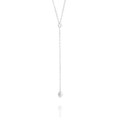 Collana Y-Diamante puro, oro bianco 18 carati