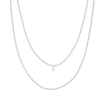 Collier Pure Double, diamant, or blanc 14 carats 1