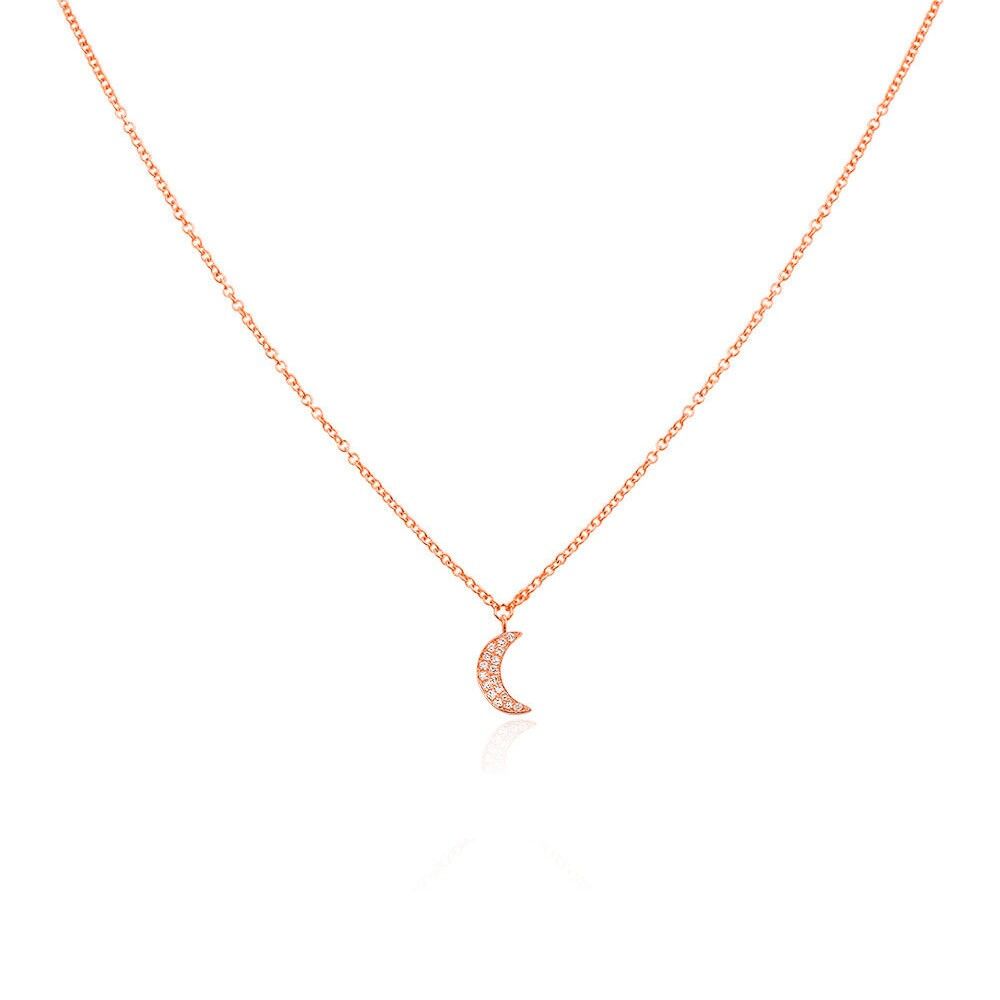 Halskette Halbmond, 18 K Roségold