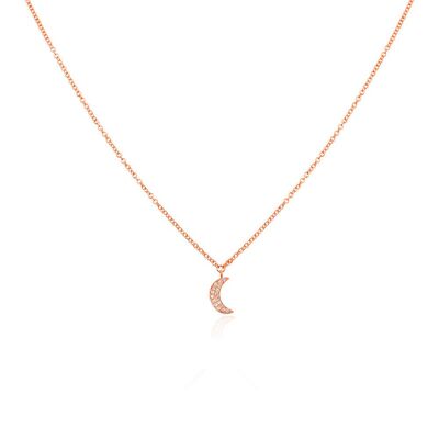 Collier demi-lune, or rose 18 carats