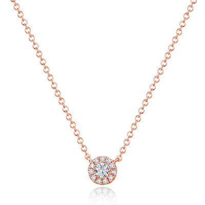 Collier Pavé II avec diamants, or rose 18 carats