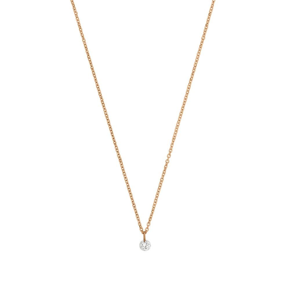 Collana di diamanti puri, oro rosa 18 carati