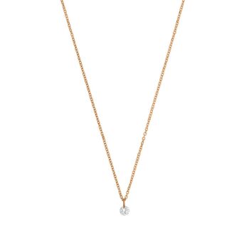 Collier diamant pur, or rose 18 carats 1