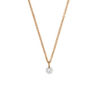 Collier diamant pur, or rose 18 carats 3