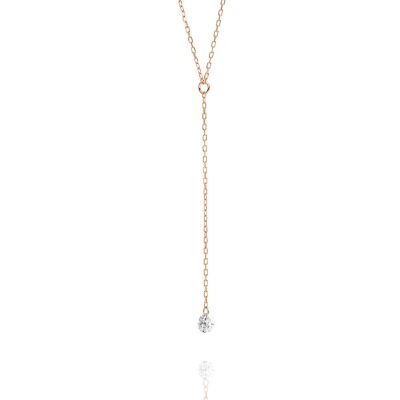 Collar Y-Pure diamante, oro rosa de 18 quilates