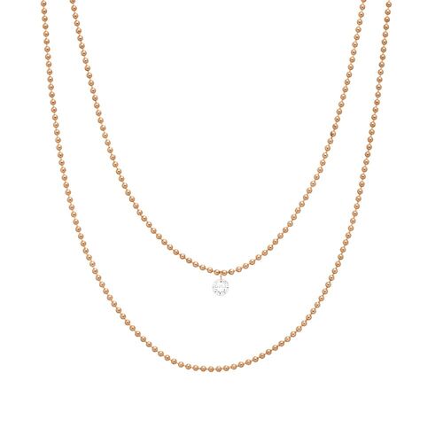 Halskette Pure Double, Diamant, 14 K Rosegold