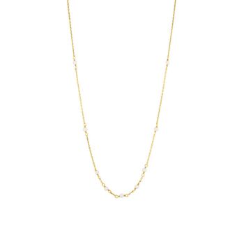 Collier Perles Blanches, Or Jaune 14K 2