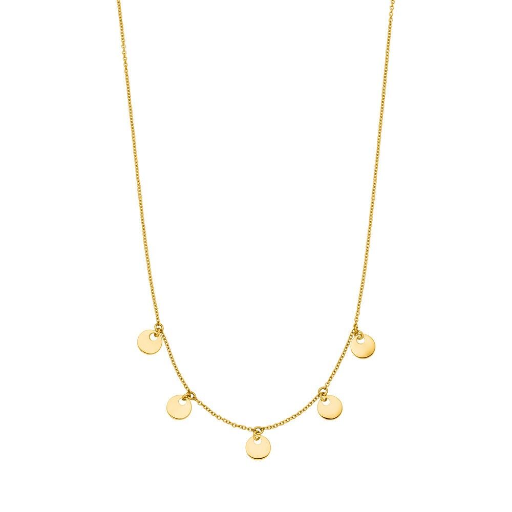 Collana con piastrine, oro giallo 14K