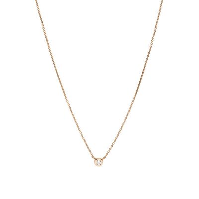 Necklace "my first diamond", 14 K rose gold