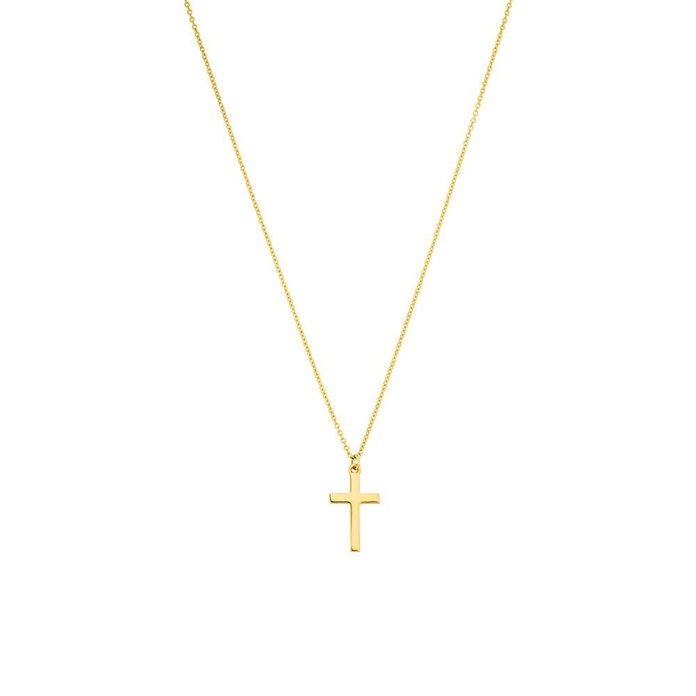 Halskette Kreuz, 14 K Gelbgold