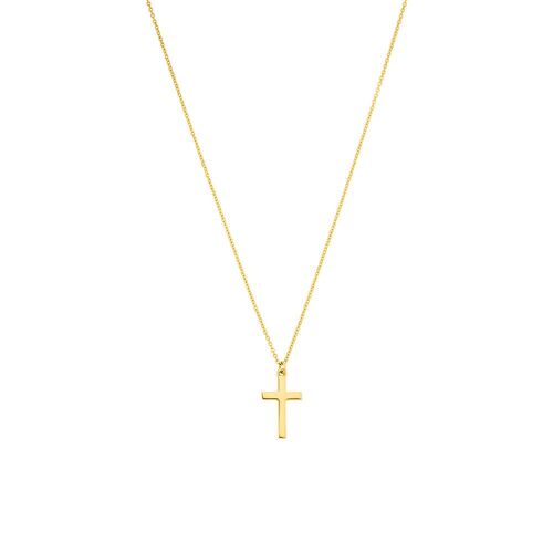 Halskette Kreuz, 14 K Gelbgold