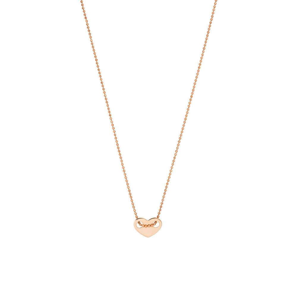 Collana cuore, oro rosa 14 K