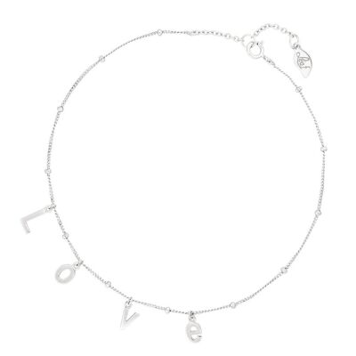 Cavigliera L O V E, argento sterling 925