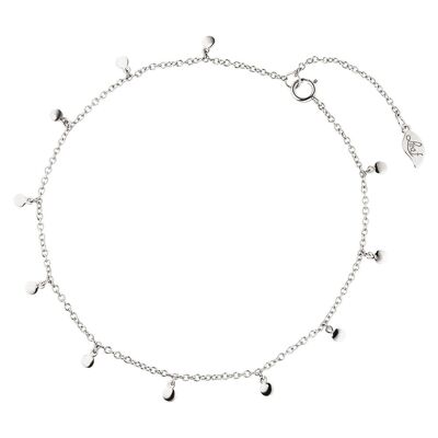 Anklet Small Platelets, 925 sterling silver, rhodium-plated