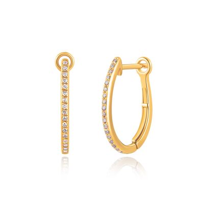 Creole oval S with diamonds, 18 k yellow gold