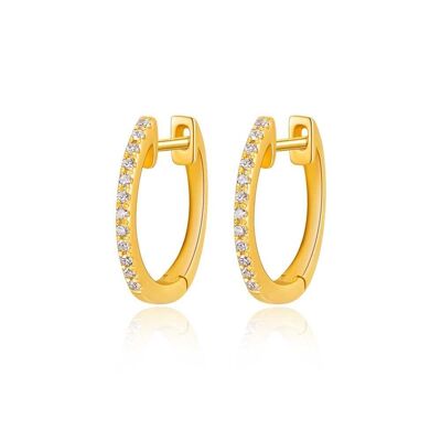 Ronda criolla XS con diamantes, oro amarillo de 18 K