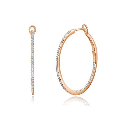 Creole round M with diamonds, 18 K rose gold