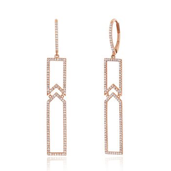 Boucles d'oreilles uniques avec diamants, or rose 18 carats 1