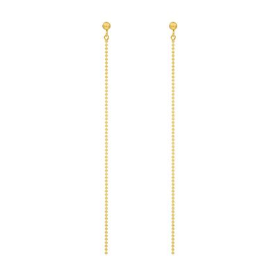 Ball Chain Earrings, 14K Yellow Gold