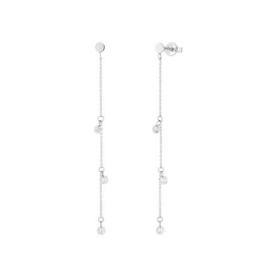 Boucles d'oreilles Pure Chain avec diamants, or blanc 18 carats