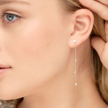 Boucles d'oreilles Pure Chain avec diamants, or blanc 18 carats 2