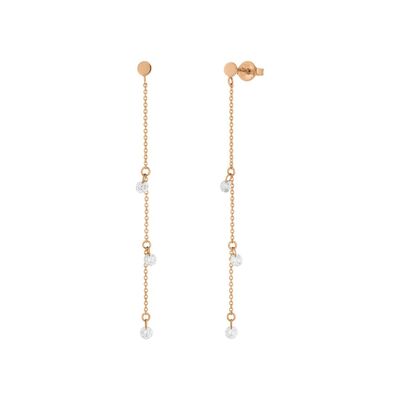 Pure Chain earrings with diamonds, 18K rose gold