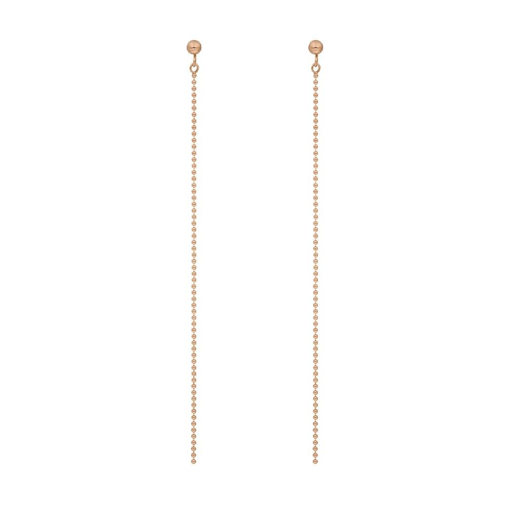 Ohrringe Ball Chain, 14 K Rosegold