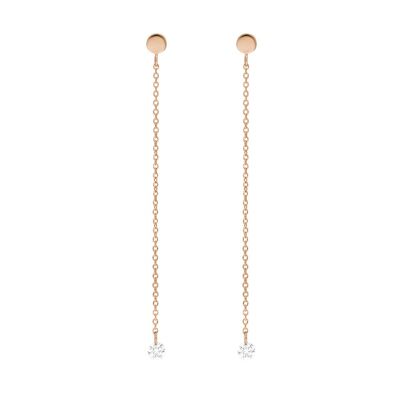 Pure chain earrings, 18K rose gold