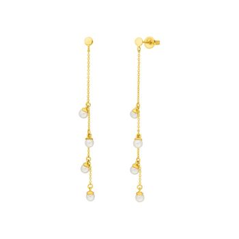 Boucles d'oreilles chaîne de perles, or jaune 14K 1