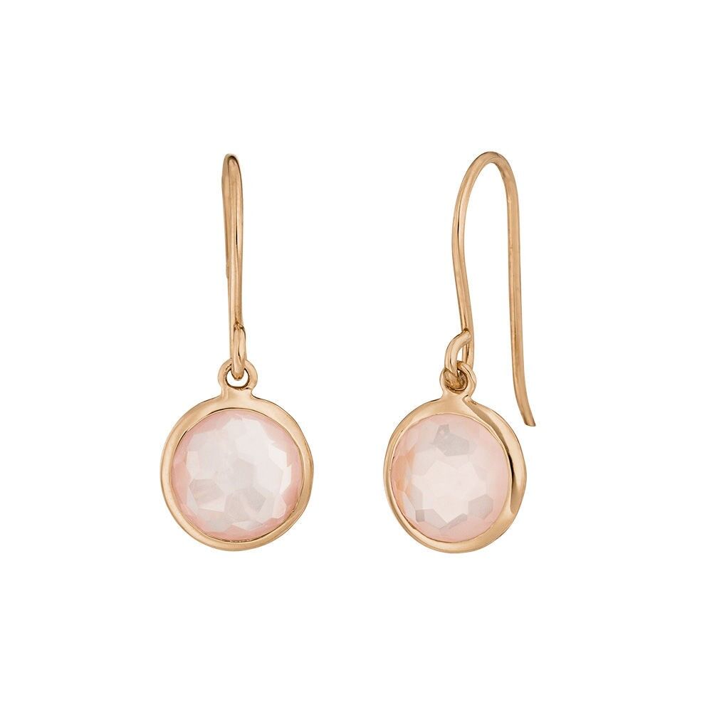 Orecchini Quarzo Rosa, Oro Rosa 14K