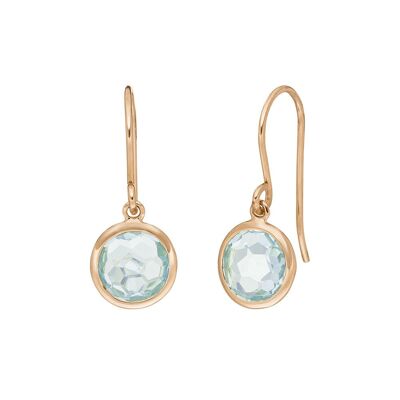 Blue topaz earrings, 14K rose gold