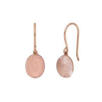 Orecchini cabochon, II, oro rosa 14K, quarzo rosa