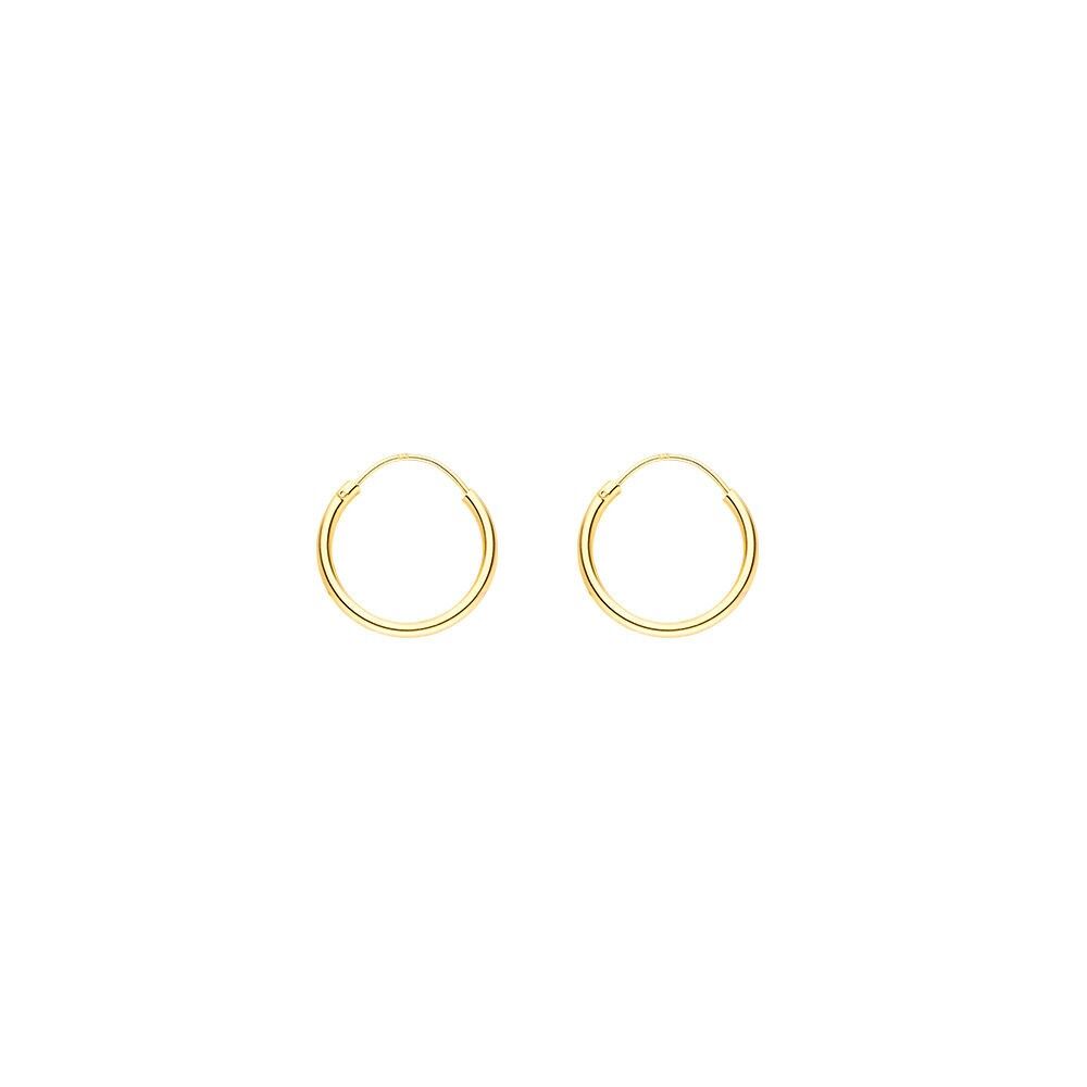 Creole Rund S, 15mm, 14 K Gelbgold