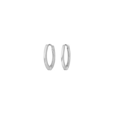 Mini Hoop Earrings, 12mm, 14k White Gold