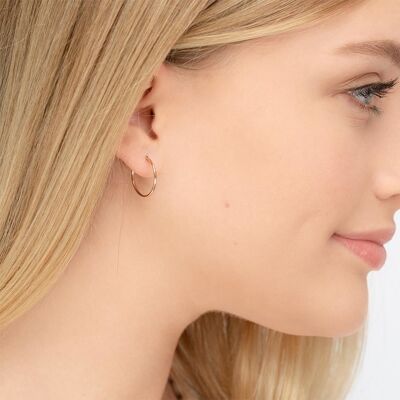 Creole round S, 15mm, 14 K rose gold