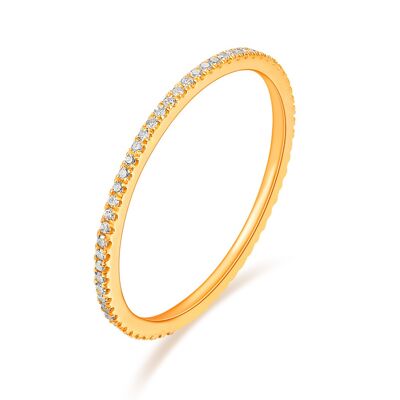 Memory ring with diamonds, 18K yellow gold