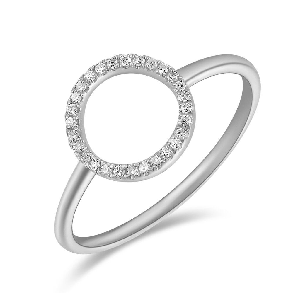 Ring Circle mit Diamanten, 18 K Weißgold
