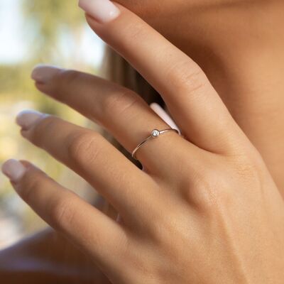 Ring "my first diamond", 14K white gold