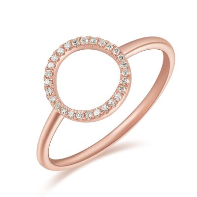 Anello Circle con diamanti, oro rosa 18 carati