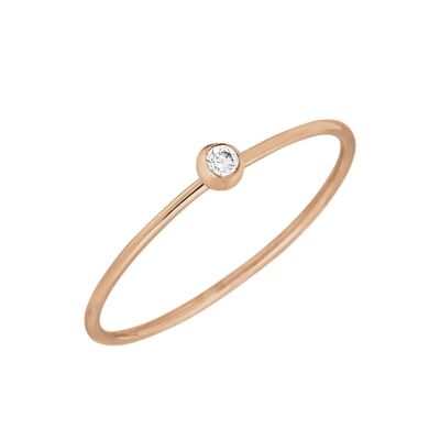 Anillo "mi primer diamante", oro rosa de 14K